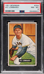 1951 Bowman #204 Vic Lombardi PSA NM-MT 8