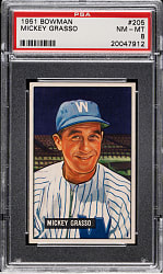 1951 Bowman #205 Mickey Grasso PSA NM-MT 8