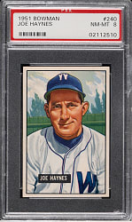 1951 Bowman #240 Joe Haynes PSA NM-MT 8