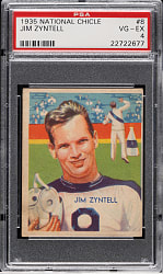 1935 R331 National Chicle Football #8 Jim Zyntell PSA VG-EX 4
