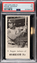1969 Jack in the Box Oakland Athletics #9 Reggie Jackson Rookie PSA EX 5