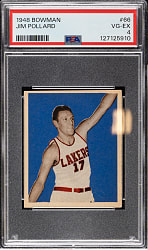 1948 Bowman Basketball #66 Jim Pollard Rookie PSA VG-EX 4