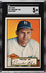 1952 Topps #66 Preacher Roe Black Back SGC EX 5
