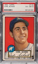 1952 Topps #116 Carl Scheib PSA EX-MT 6