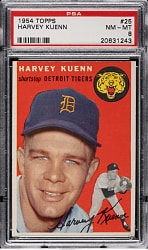 1954 Topps #25 Harvey Kuenn PSA NM-MT 8