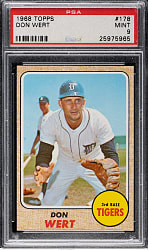 1968 Topps #178 Don Wert PSA MINT 9