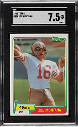 1981 Topps Football #216 Joe Montana Rookie SGC NM+ 7.5