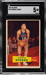 1957-1958 Topps Basketball #42 Maurice Stokes Rookie SGC EX 5