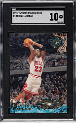 1995-1996 Topps Stadium Club Basketball #1 Michael Jordan SGC GEM MINT 10