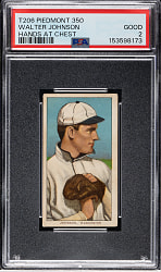 1909-1911 T206 White Border Walter Johnson Hands at Chest PSA GOOD 2