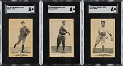 1917 E135 Collins-McCarthy SGC Authentic Trio: H.D. Baird, George Dauss, and Bert Niehoff