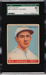 1933 R319 Goudey #68 Horace Lisenbee SGC VG 40