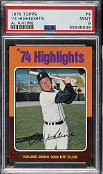 1975 Topps #4 Al Kaline Highlights PSA MINT 9
