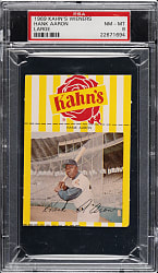 1969 Kahn's Wieners Hank Aaron Large PSA NM-MT 8