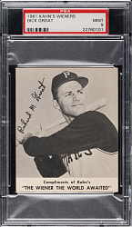 1961 Kahn's Wieners Dick Groat PSA MINT 9