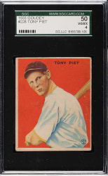 1933 R319 Goudey #228 Tony Piet SGC VG/EX 50