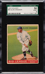 1933 R319 Goudey #95 Alvin Crowder SGC VG/EX 50