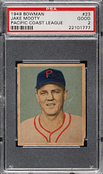 1949 Bowman PCL #23 Jake Mooty PSA GOOD 2