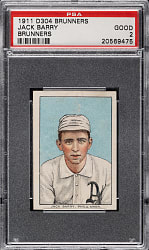 1911-1914 D304 Brunners Bread Jack Barry PSA GOOD 2