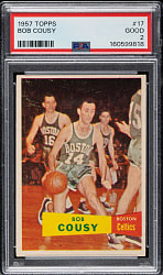 1957-1958 Topps Basketball #17 Bob Cousy Rookie PSA GOOD 2