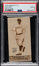 1919 Zeenut PCL Harry Weaver with Tab PSA GOOD 2