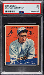 1934 R320 Goudey #23 Charley Gehringer PSA VG 3