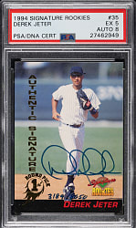 1994 Signature Rookies Autograph #35 Derek Jeter #3,189/8,650 PSA EX 5 with NM-MT 8 Signature