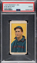 1909-1911 T206 White Border Bob Bescher Portrait PSA GOOD 2