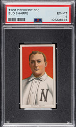 1909-1911 T206 White Border Bud Sharpe PSA EX-MT 6