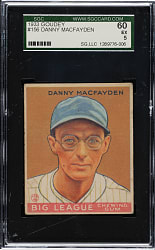 1933 R319 Goudey #156 Danny MacFayden SGC EX 60