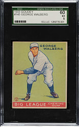 1933 R319 Goudey #145 George Walberg SGC EX 60