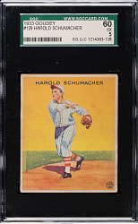 1933 R319 Goudey #129 Harold Schumacher SGC EX 60