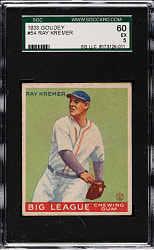 1933 R319 Goudey #54 Ray Kremer SGC EX 60