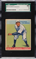 1933 R319 Goudey #183 George Walberg SGC EX 60