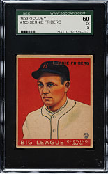 1933 R319 Goudey #105 Bernie Friberg SGC EX 60
