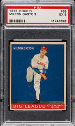 1933 R319 Goudey #65 Milton Gaston PSA EX 5