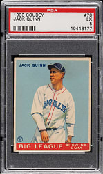 1933 R319 Goudey #78 Jack Quinn PSA EX 5
