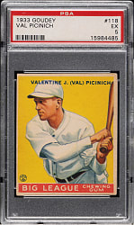 1933 R319 Goudey #118 Val Picinich PSA EX 5