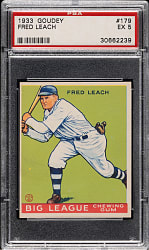 1933 R319 Goudey #179 Fred Leach PSA EX 5