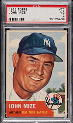 1953 Topps #77 Johnny Mize PSA VG 3