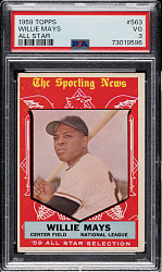 1959 Topps #563 Willie Mays All-Star PSA VG 3