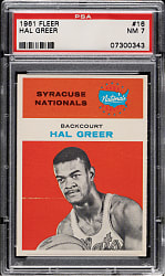 1961-1962 Fleer Basketball #16 Hal Greer Rookie PSA NM 7