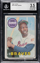 1969 Topps #100 Hank Aaron BVG VG+ 3.5