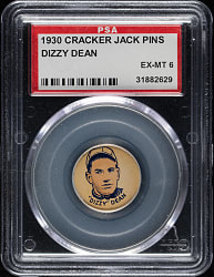 1930 PR4 Cracker Jack Pins Dizzy Dean PSA EX-MT 6