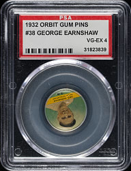 1932 PR2 Orbit Gum Pins #38 George Earnshaw PSA VG-EX 4