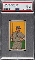 1909-1911 T206 White Border Heinie Zimmerman PSA GOOD 2 (MK)
