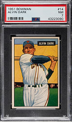 1951 Bowman #14 Alvin Dark PSA NM 7
