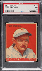 1933 R319 Goudey #38 Fred Brickell PSA VG 3