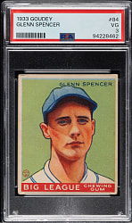 1933 R319 Goudey #84 Glenn Spencer PSA VG 3