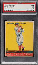 1933 R319 Goudey #59 Bing Miller PSA EX 5